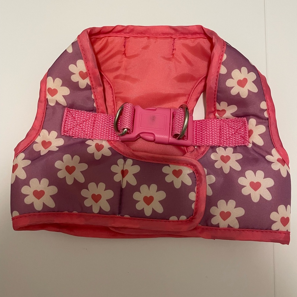 Simply Dog Pink & Purple Floral Dog Step In Style Harness Size Small
